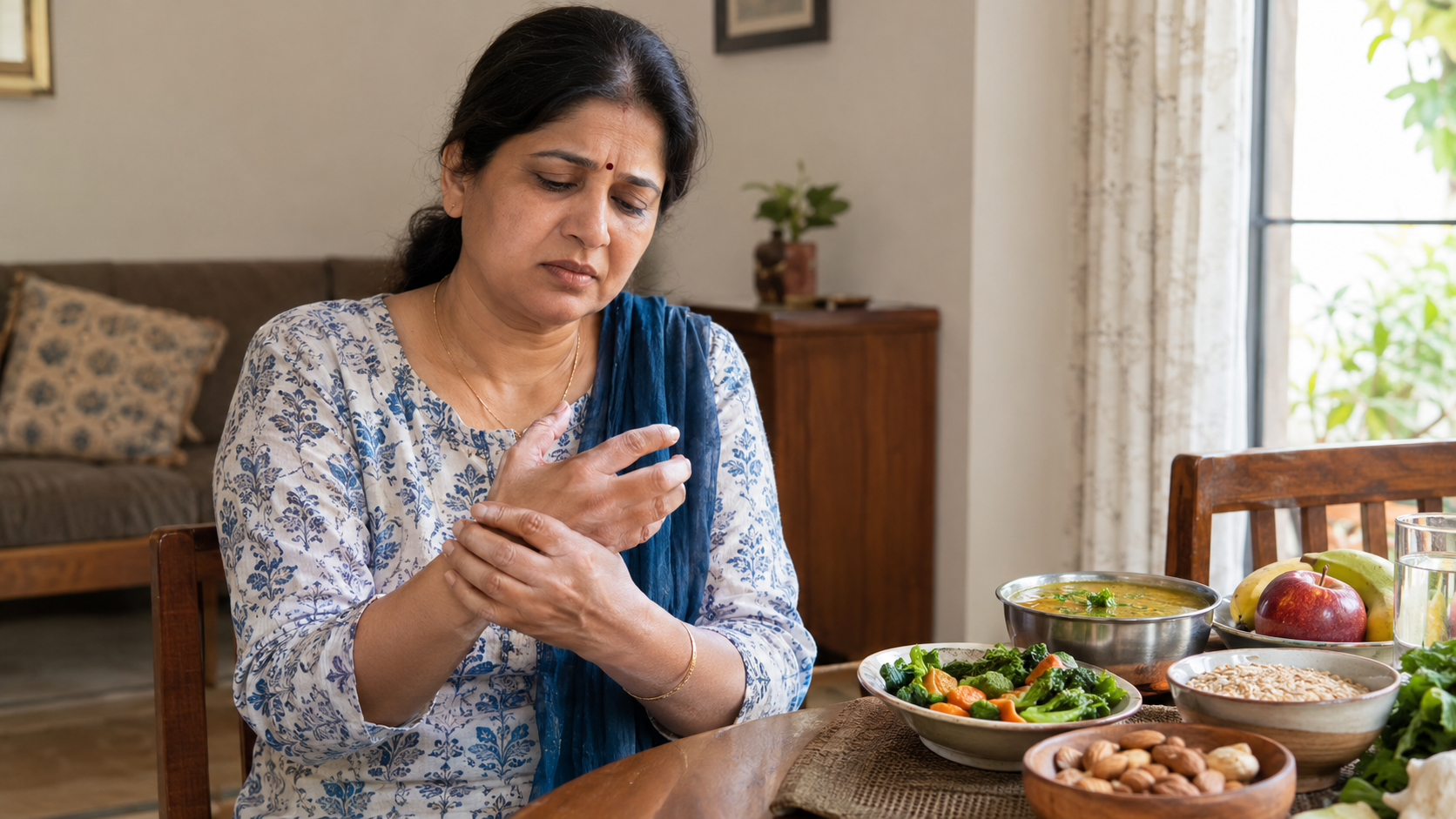 Rheumatoid arthritis nutrition case study showing healthy anti-inflammatory foods and personalised diet guidance